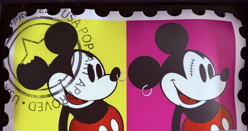 Ad Van Hassel: "Luxus-Kunstbriefmarke, Hommage an Mickey Mouse".