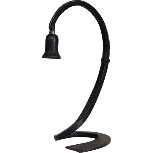 Brutalistische Eisen-Tischlampe, Frankreich 1950