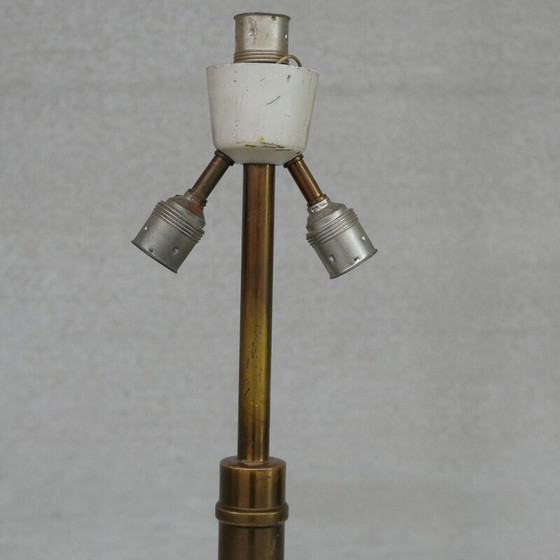 Image 1 of Vintage Stehlampe aus Holz und Messing, Frankreich 1950