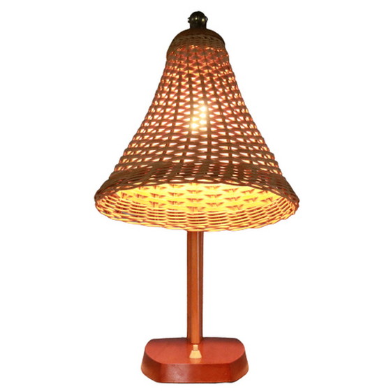 Image 1 of Vintage Tischlampe aus Rattan