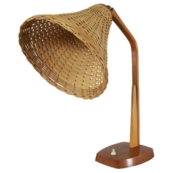 Image 1 of Vintage Tischlampe aus Rattan