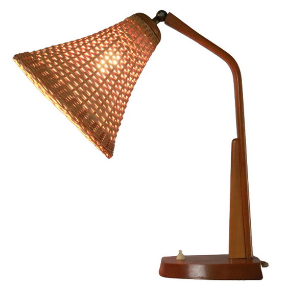 Image 1 of Vintage Tischlampe aus Rattan