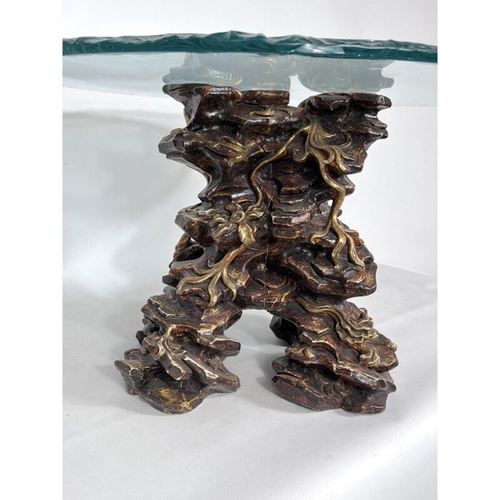 Image 1 of Italienischer Couchtisch aus Holz und Glas, 1970er Jahre