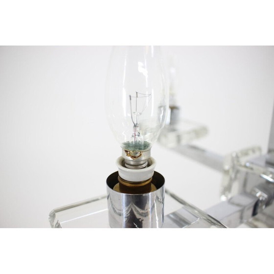 Image 1 of Einzigartiger Bauhaus-Kronleuchter aus Chrom und Glas, 1930er Jahre