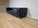 Molinari 3-Sitzer Sofa Schwarzes Leder Italienisches Design