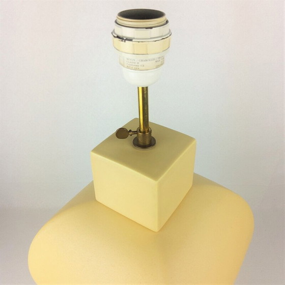 Image 1 of Gelbe Keramiklampe von Faïencerie de Charolles, 1980