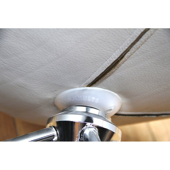 Image 1 of Vintage Comet Bürosessel aus verchromtem Aluminium und beige gebeiztem Leder für Lammhults