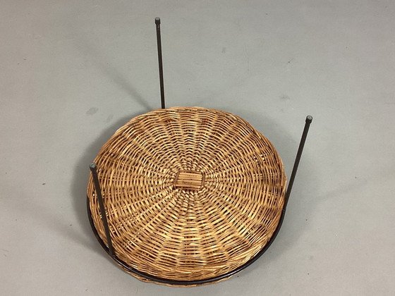 Image 1 of Vintage Wicker Rattan Tisch Magazin Tablett