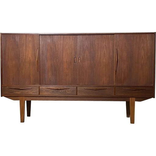 Altes dänisches Teakholz-Highboard, 1960er Jahre