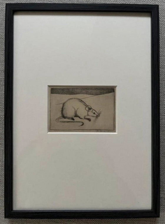 Image 1 of Jan Mankes 1889-1920 / Original Heliogravüre Maus 1923 (wunderschön gerahmt)