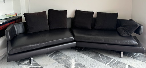 B&B Italia Design Sitzbank Lounge Bank Leder Dunkelbraun