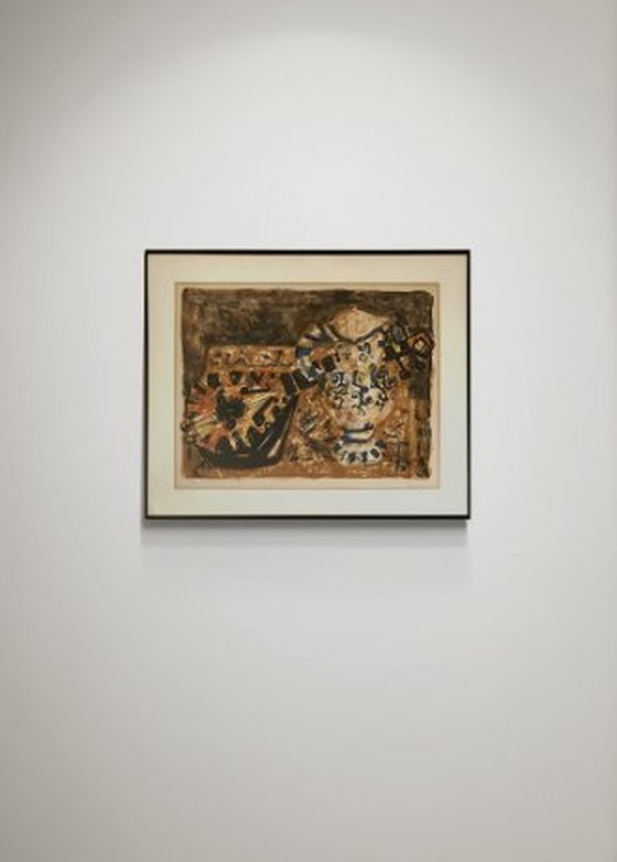 Image 1 of Paul Augustin Aïzpiri - Nature Morte À La Guitare (Farblithographie)