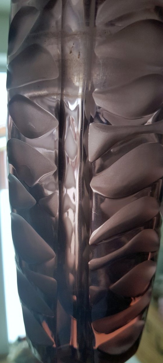 Image 1 of Lila Vase mit Schliff von Horacek Vaclav für Zbs, 1957