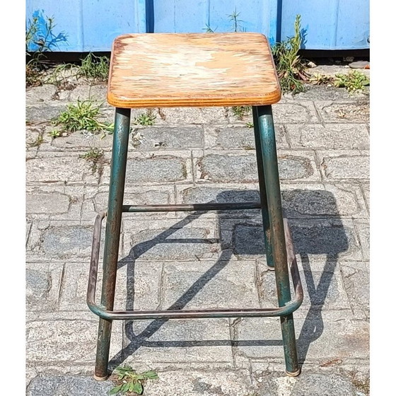 Image 1 of Hoher Hocker aus Holz im Vintage-Stil