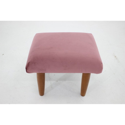 Vintage Teakholz dänischen Hocker mit gepolstert, 1960er Jahre