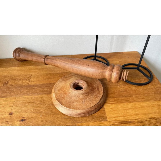 Image 1 of Satz von 3 vintage Teakholz und Stahl Kerzenständer