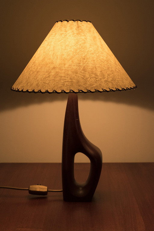 Vintage Tischlampe aus Teakholz