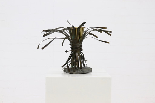 Skulpturale Vintage-Vase aus Messing