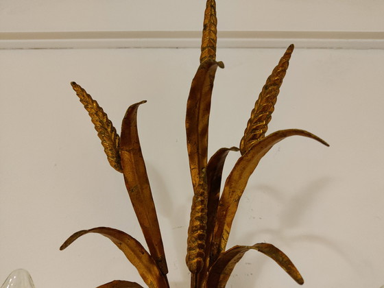 Image 1 of Vintage Wandlampen aus vergoldetem Metall, Weizenbündel, 1960er