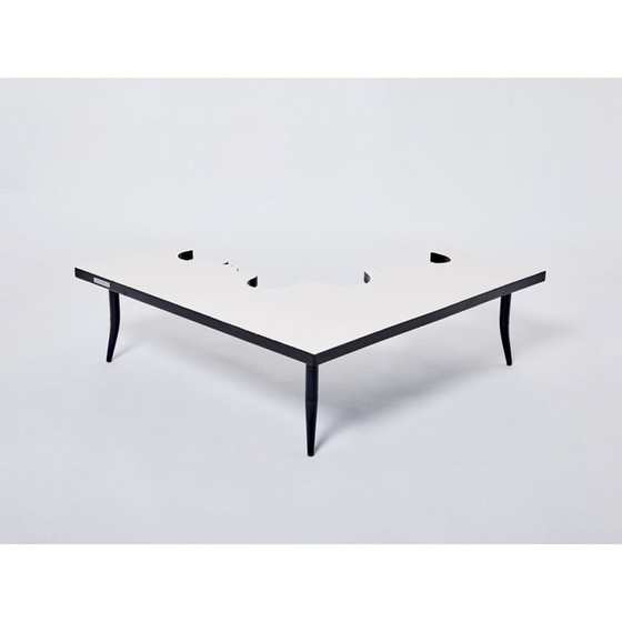 Image 1 of Vintage Couchtisch aus Eisen und Holz von Jean Marais für Poltrona, Italien 1972