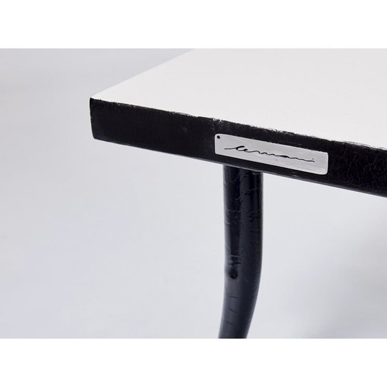 Image 1 of Vintage Couchtisch aus Eisen und Holz von Jean Marais für Poltrona, Italien 1972