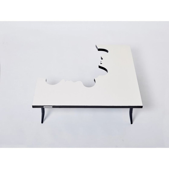 Image 1 of Vintage Couchtisch aus Eisen und Holz von Jean Marais für Poltrona, Italien 1972