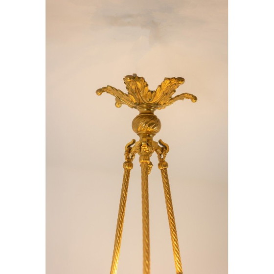 Image 1 of Vintage vergoldete Bronze Kronleuchter mit 6 Armen von Licht, 1900