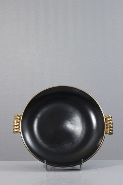 Villeroy & Boch Luxembourg - Art Deco Schale Schwarz & Gold Bauhaus Design Xx.