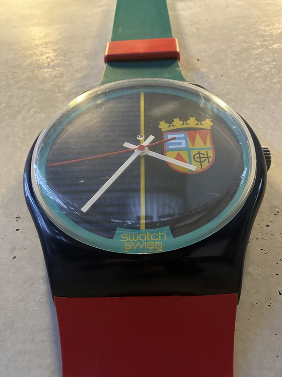 Image 1 of XL-Vintage-Wanduhr – Swatch 1987