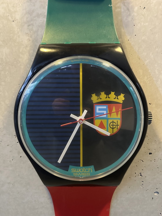 Image 1 of XL-Vintage-Wanduhr – Swatch 1987