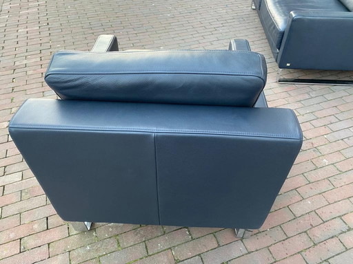 Rolf benz sessel blaues leder