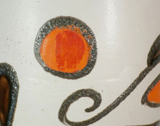 Image 1 of Scheurich 1960er 1970er Bodenvase Fat Lava Blumendekor Modell 517-45