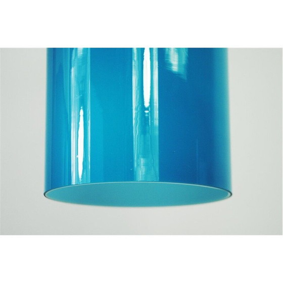 Image 1 of Hängeleuchte aus blauem Glas von Gino Vistosi für Venini, 1950er Jahre
