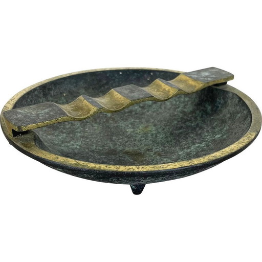 Österreichischer Dreibein-Aschenbecher aus Messing, 1950er Jahre