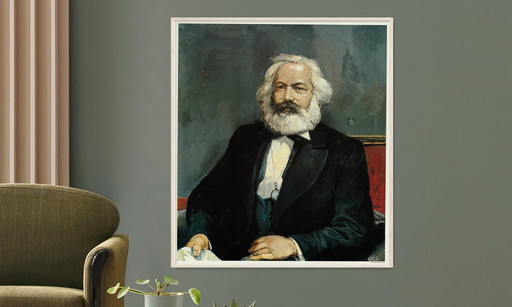 Poster Willi Sitte: Portrait von Karl Marx, 1982