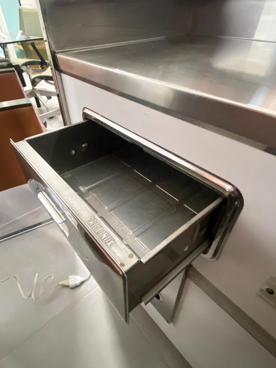 Image 1 of Willy Rizzo Außergewöhnliche und seltene Bar von Willy Rizzo Leder und Edelstahl