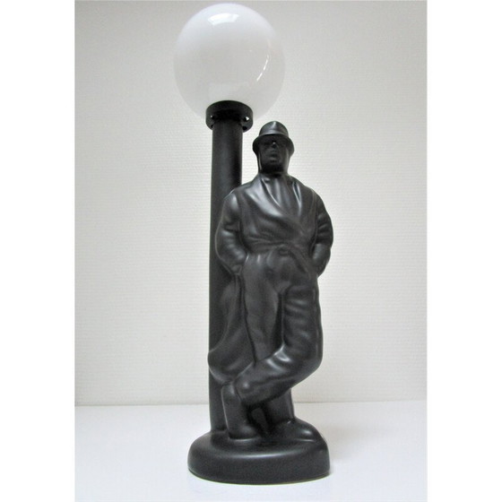 Image 1 of Vintage-Lampe "street light man" aus schwarzer Keramik, Niederlande 1980