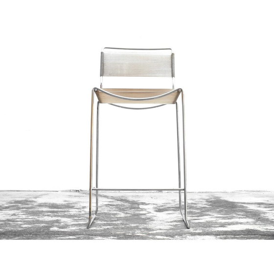 Image 1 of Vintage "Spaghetti" Hocker aus Chromstahl und PVC-Kunststoff von Giandomenico Belotti für Alias, Italien 1970