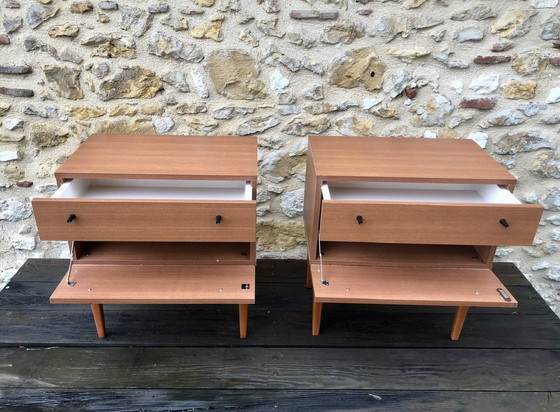 Image 1 of Mid-Century, Vintage Nachttische, 2er-Set, 1960er