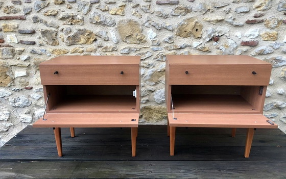 Image 1 of Mid-Century, Vintage Nachttische, 2er-Set, 1960er