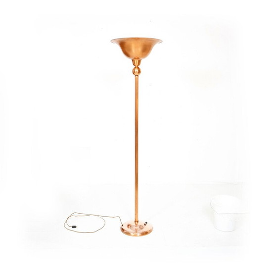 Image 1 of Vintage Art Deco Stehlampe aus Kupfer, Frankreich 1930