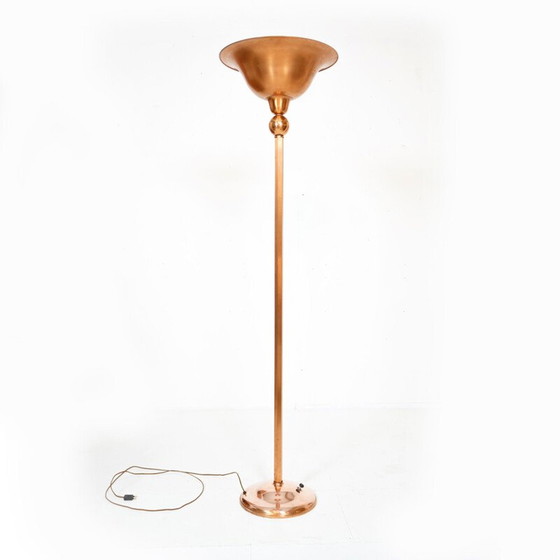 Image 1 of Vintage Art Deco Stehlampe aus Kupfer, Frankreich 1930