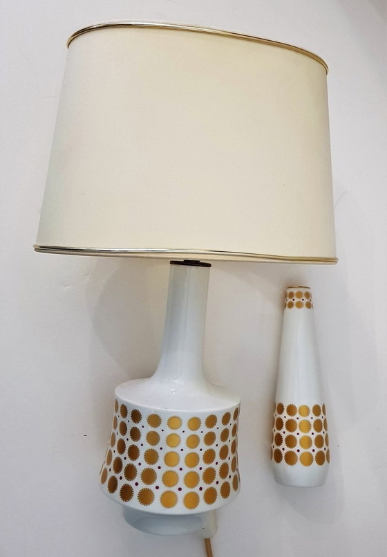 Image 1 of Tischlampe und Vase, 1960er Jahre