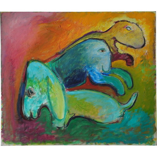 Vintage-Gemälde von Lennart Lilja, 1950