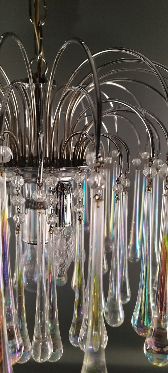 Image 1 of Vintage siebziger Jahre Murano Teardrops Kronleuchter