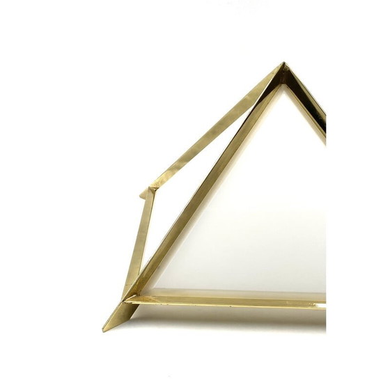 Image 1 of Pyramidenförmige Tischlampe aus Goldmessing von Christos, Italien 1970