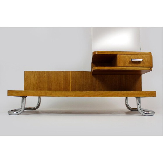 Image 1 of Bauhaus vintage verchromtes Stahlrohr Frisiertisch, Tschechoslowakei 1940er Jahre