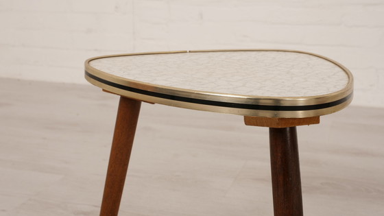 Image 1 of Pflanzentisch | Vintage | Weiß | Messing | Beistelltisch