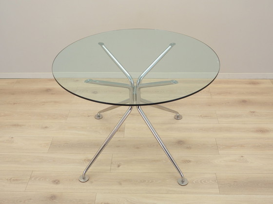 Image 1 of Runder Glastisch, italienisches Design, 1980er Jahre, Produktion: Calligaris