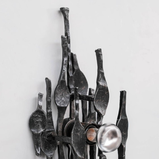 Image 1 of Brutalistische Wandlampe aus Eisen, Belgien 1970er